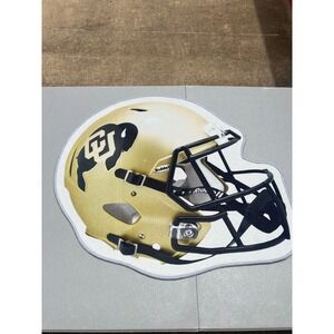 Colorado Buffaloes Football Helmet Shaped Rug CU Gold Black NCAA Fan Cave Mat